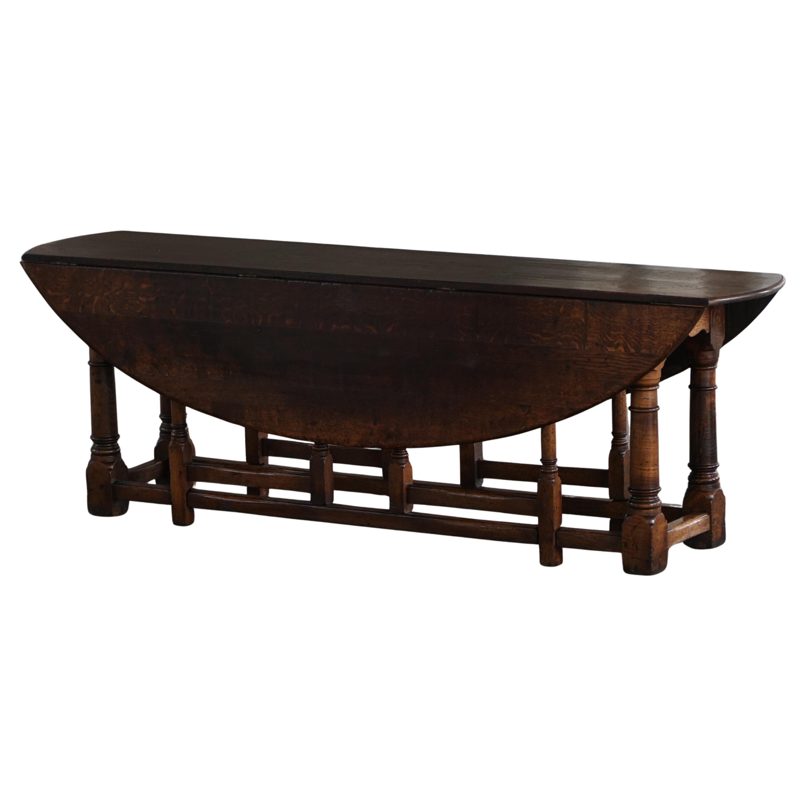 Large French Modern Gateleg Dining / Console Table, Mid 20th Century
