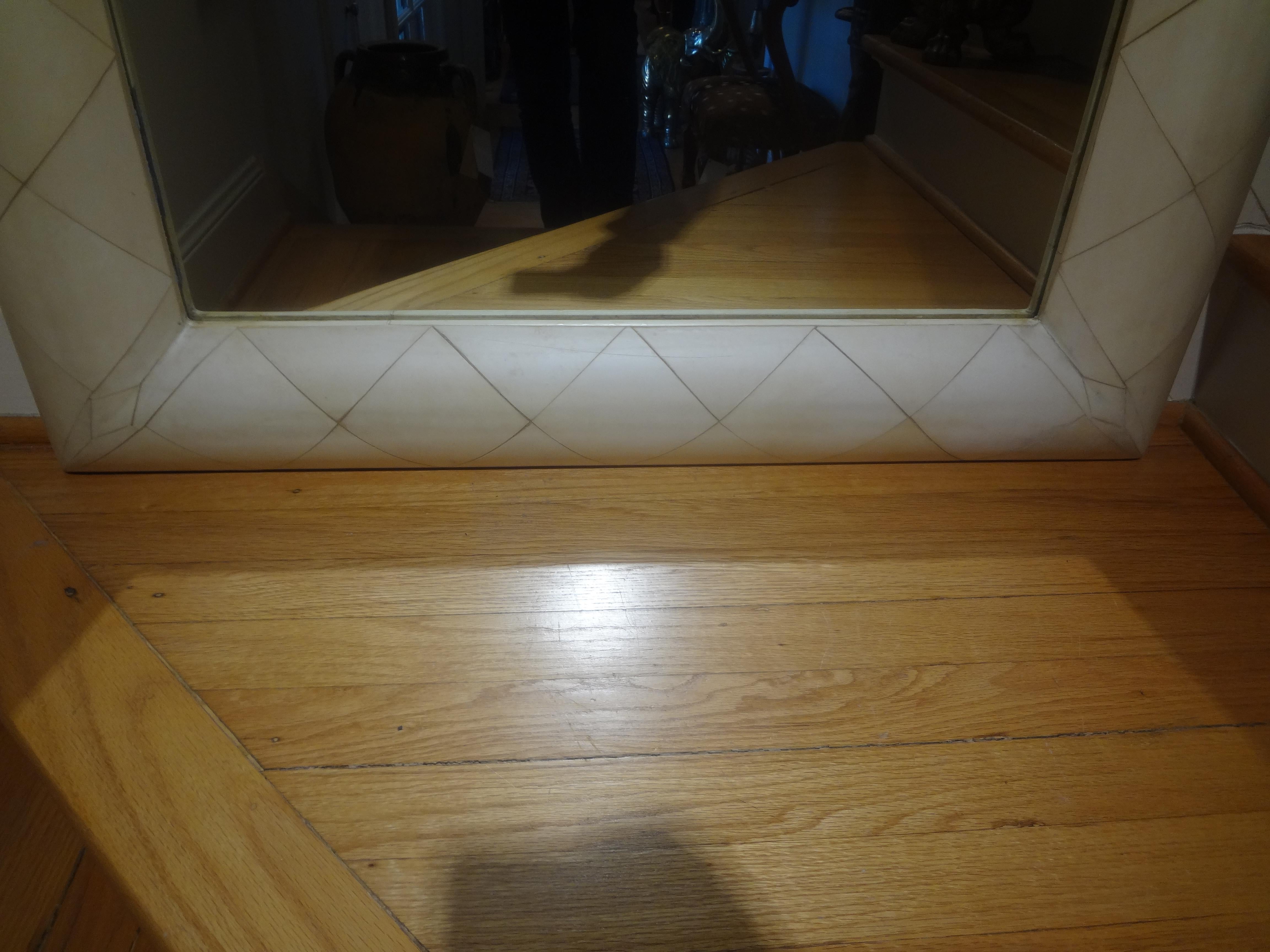 Late 20th Century Large French Modern Goatskin Mirror For Sale