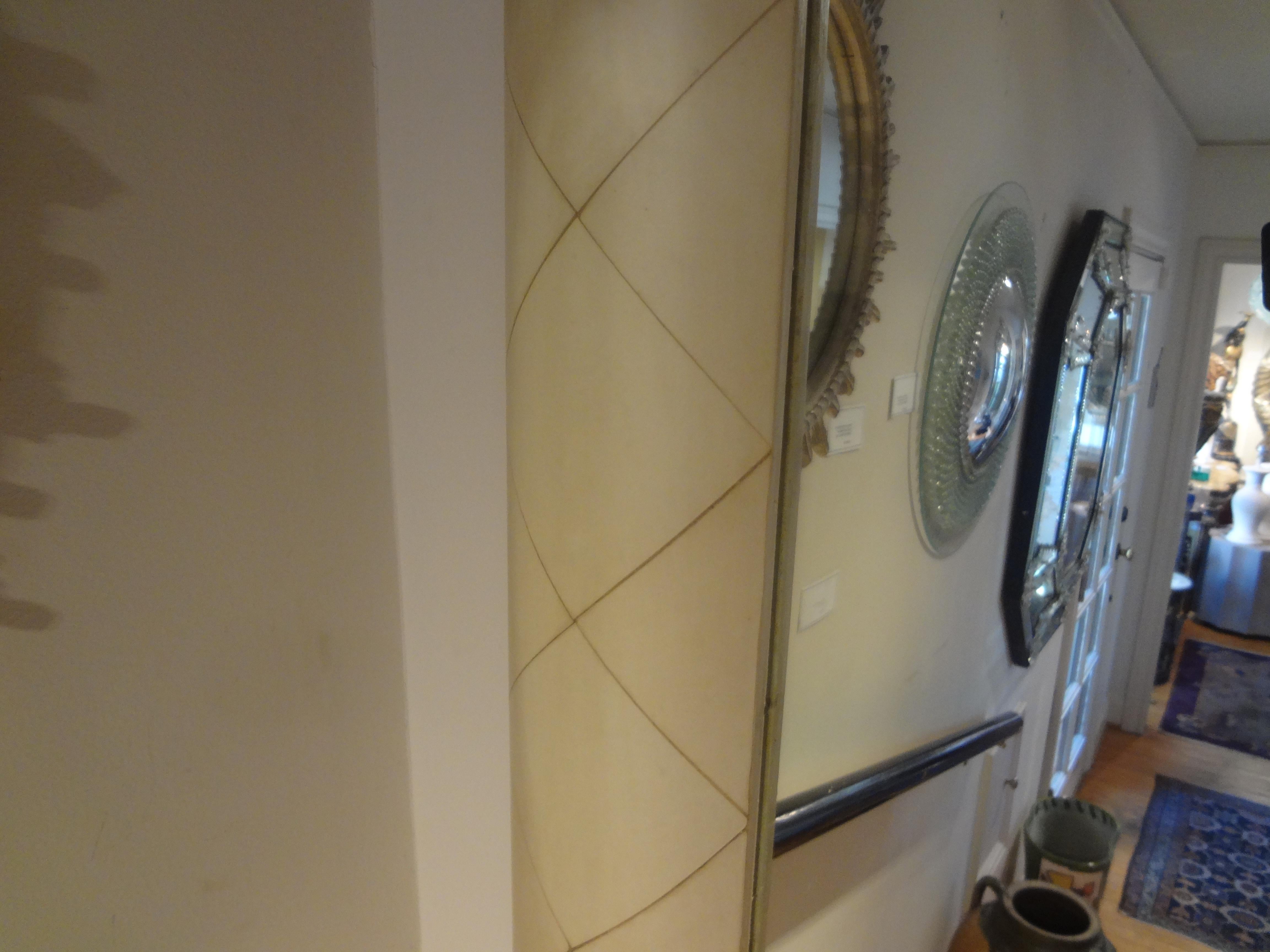 Large French Modern Goatskin Mirror For Sale 2