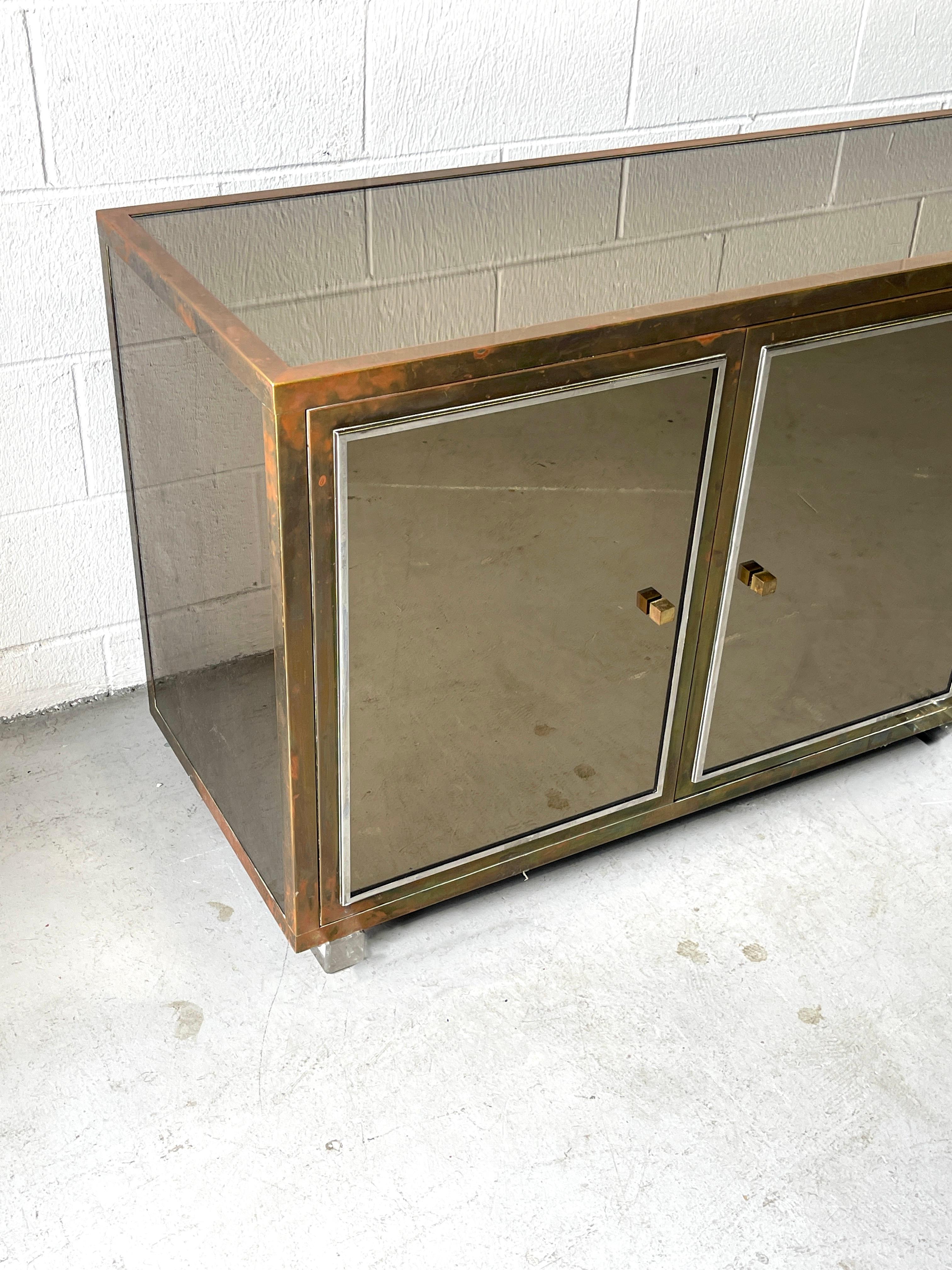 20th Century Large French Modern Mirrored Credenza/Sideboard  by Michel Pigneres  For Sale