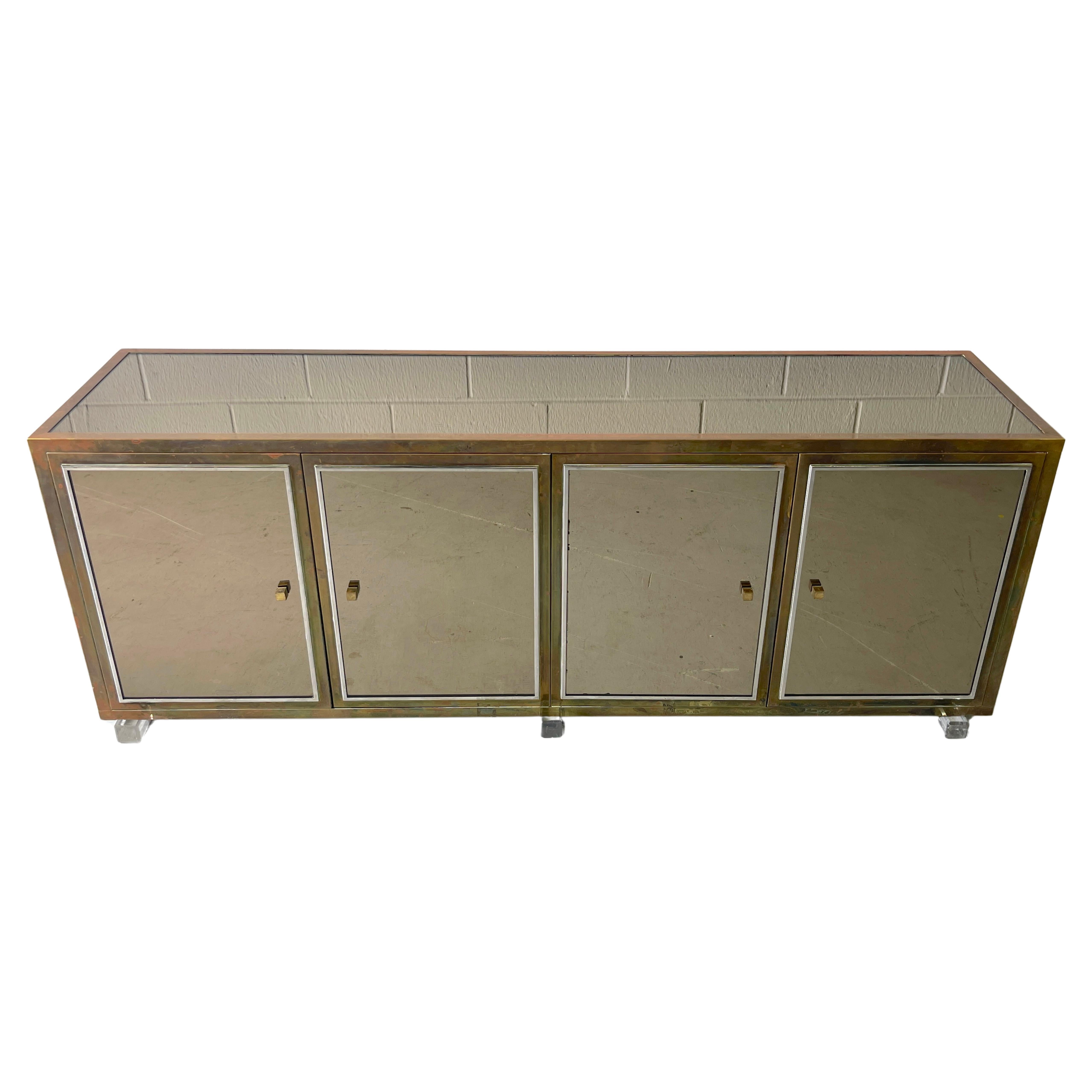 Large French Modern Mirrored Credenza/Sideboard  by Michel Pigneres  For Sale