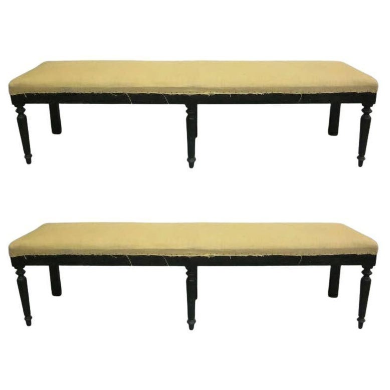 Large French Modern Neoclassical Hand Carved Bench, style Jean-MIchel Frank 1930 For Sale