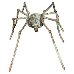 Large French Modern Patinated Bronze Sculpture of a Spider in Stride