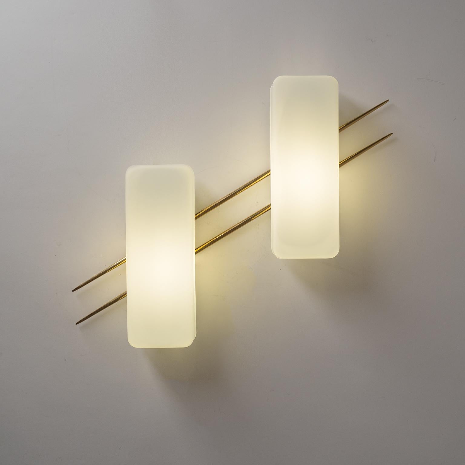 Large French Modern Wall Lights, circa 1960 In Good Condition In Vienna, AT