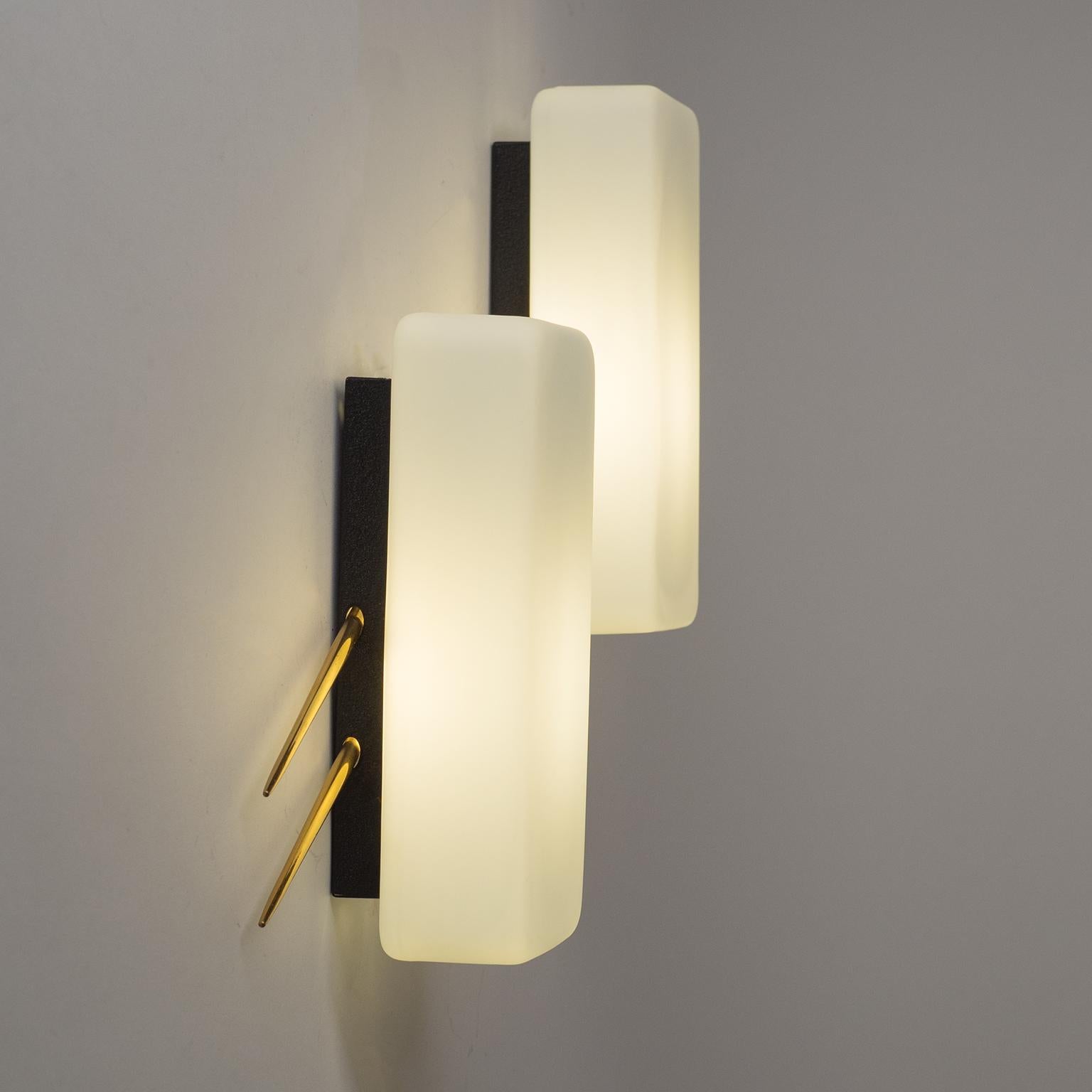 Mid-20th Century Large French Modern Wall Lights, circa 1960