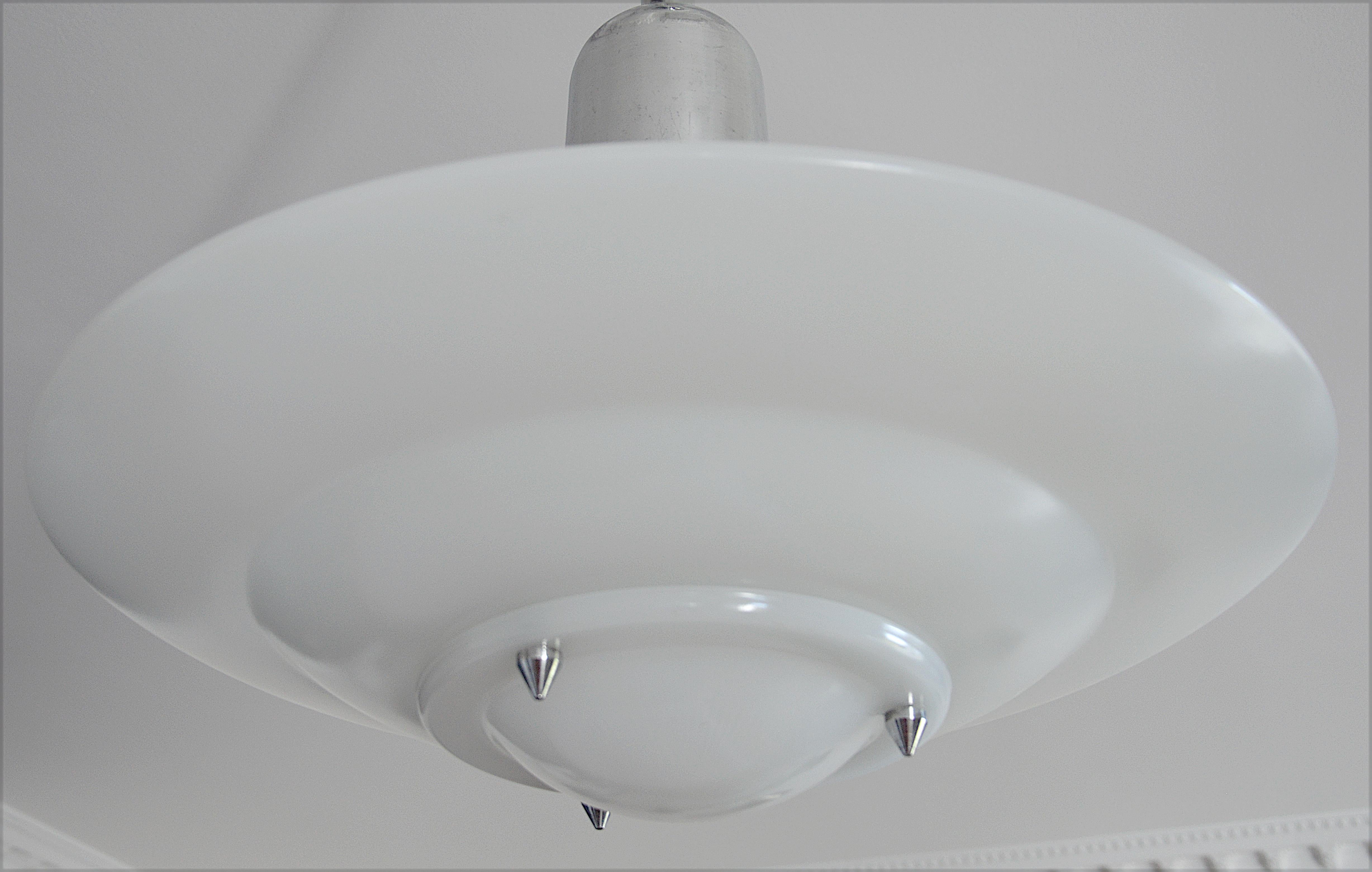 Grande lampadario a sospensione francese modernista Art Déco, anni '30 in vendita 1