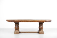 Large French Monastery Table, Massive Oak