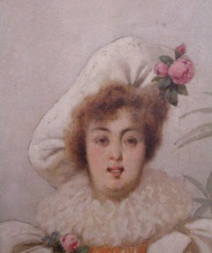 Large French Naive Painting Primitive Shop Publicity Late 19th Century