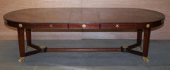 Large French Napoleon III Empire Style Dining Table Bronze Mounts Part Suite