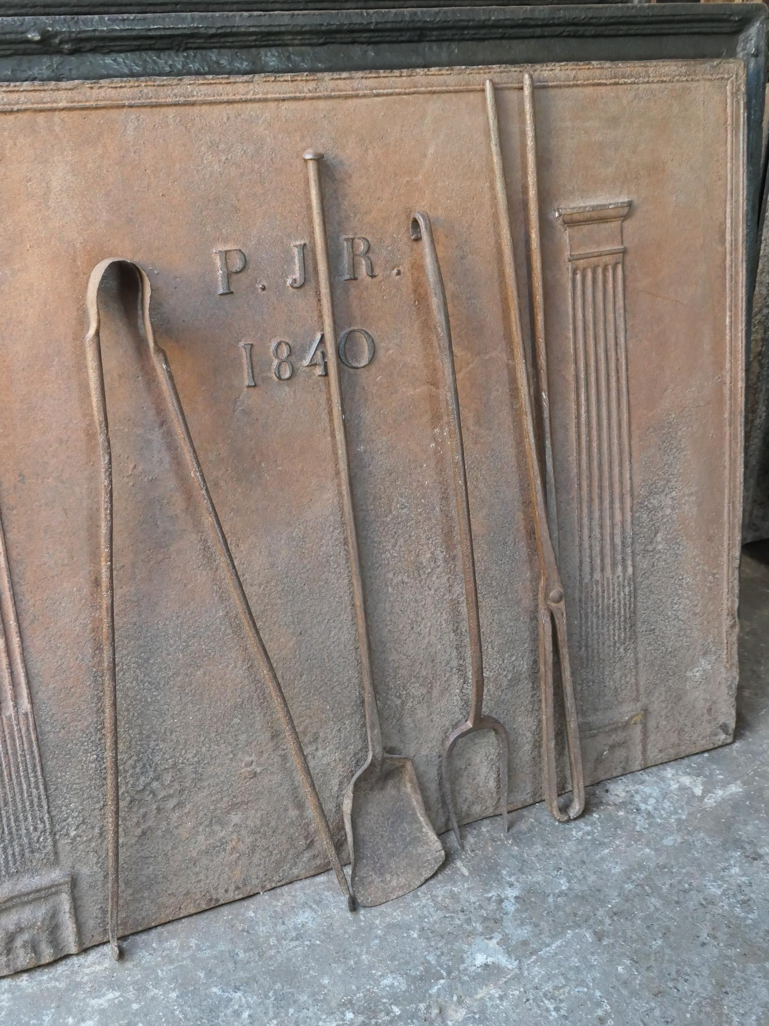 Large French Fireplace Tools, 17th-18th Century In Good Condition For Sale In Amerongen, NL