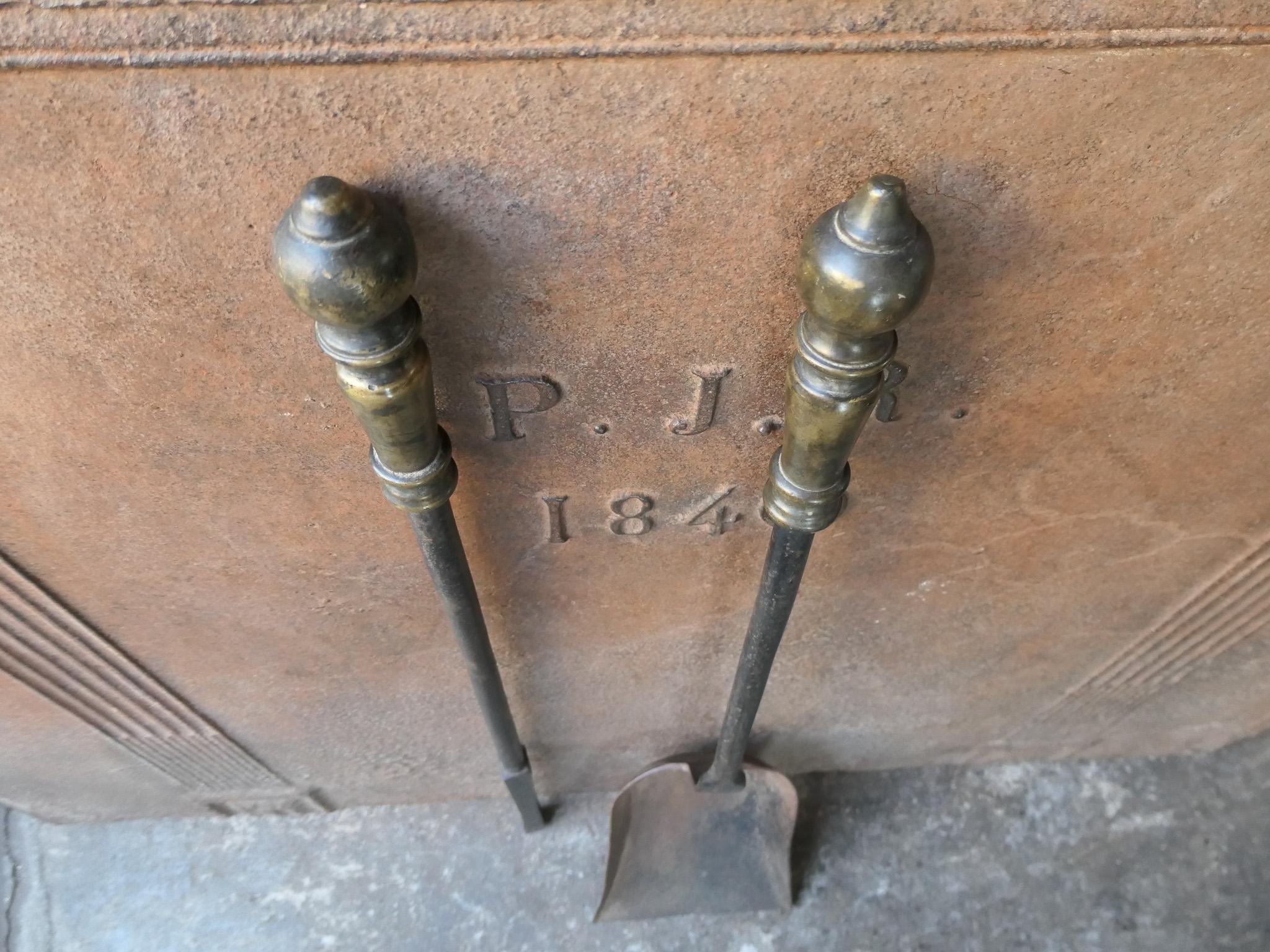 Large French Napoleon III Fireplace Tools, 19th-20th Century For Sale 8