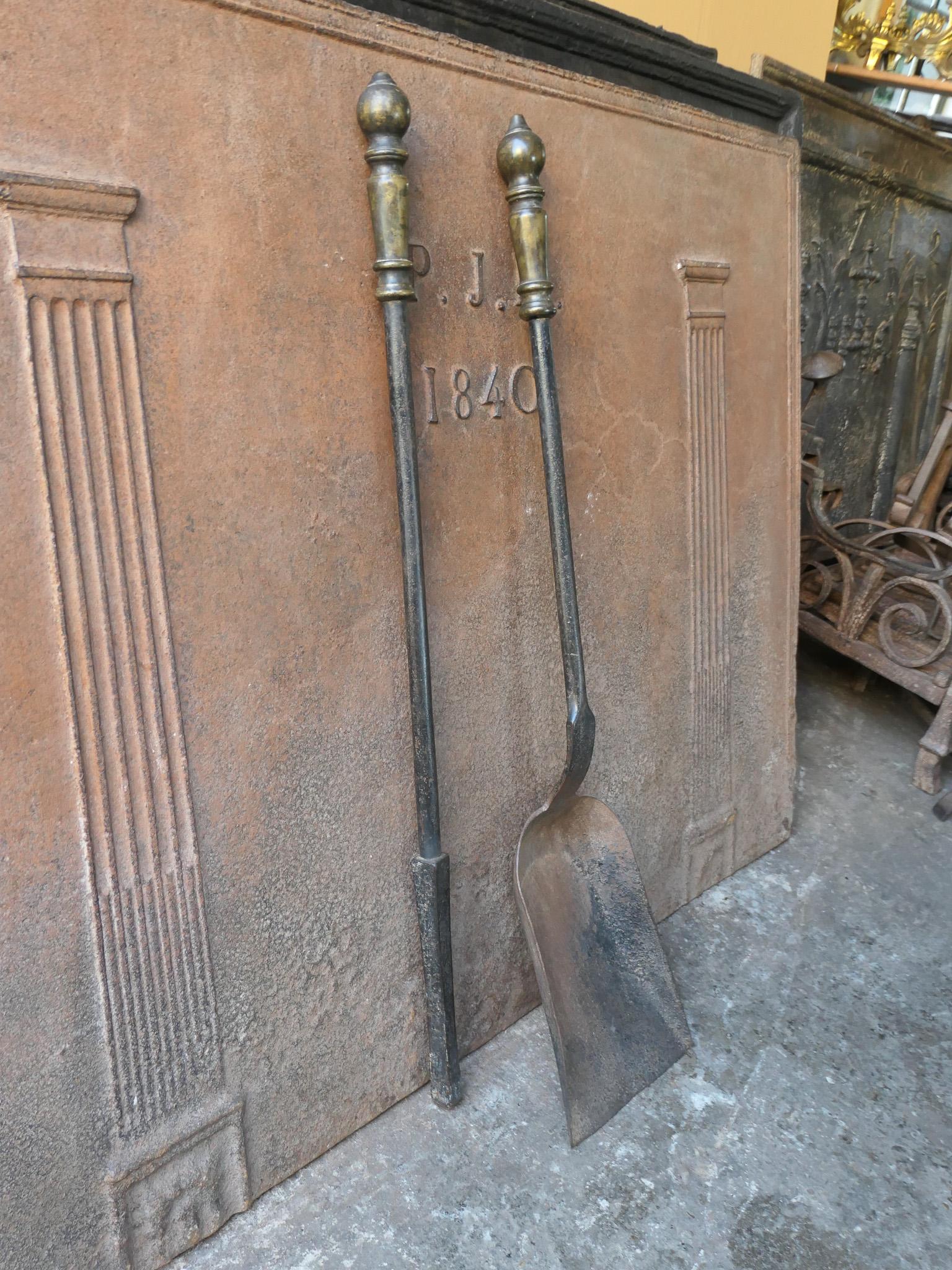 Large French Napoleon III Fireplace Tools, 19th-20th Century For Sale 3