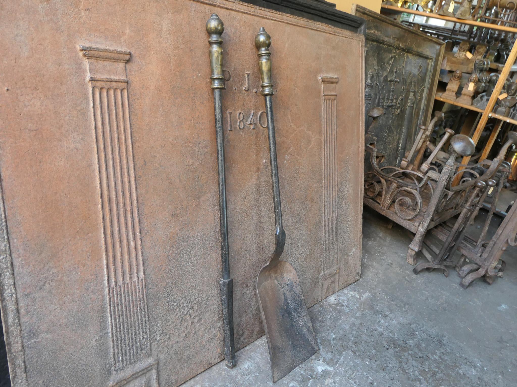 Large French Napoleon III Fireplace Tools, 19th-20th Century For Sale 4