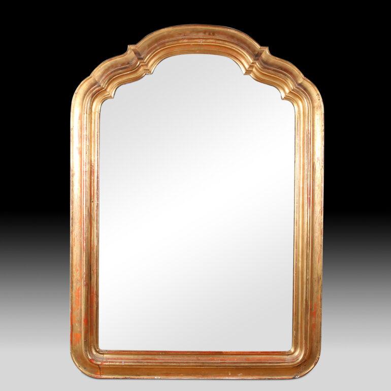 18th Century Large French Napoleon III Gold Gilded Mirror For Sale