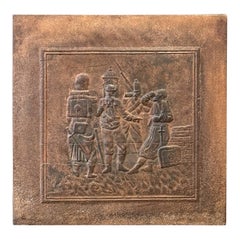 Large French Napoleon III Period 'Soldiers' Fireback / Backsplash