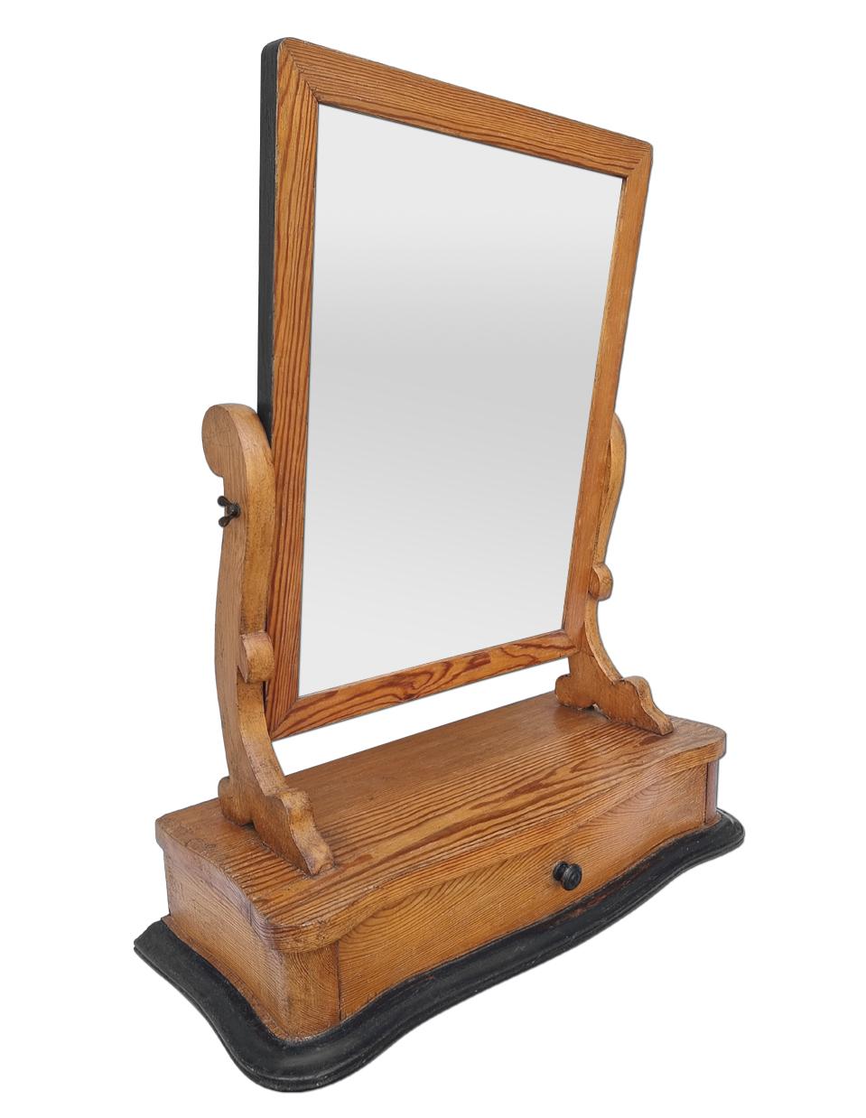 Large French Napoleon III Period Table Mirror With Drawer, circa 1880 For Sale 1