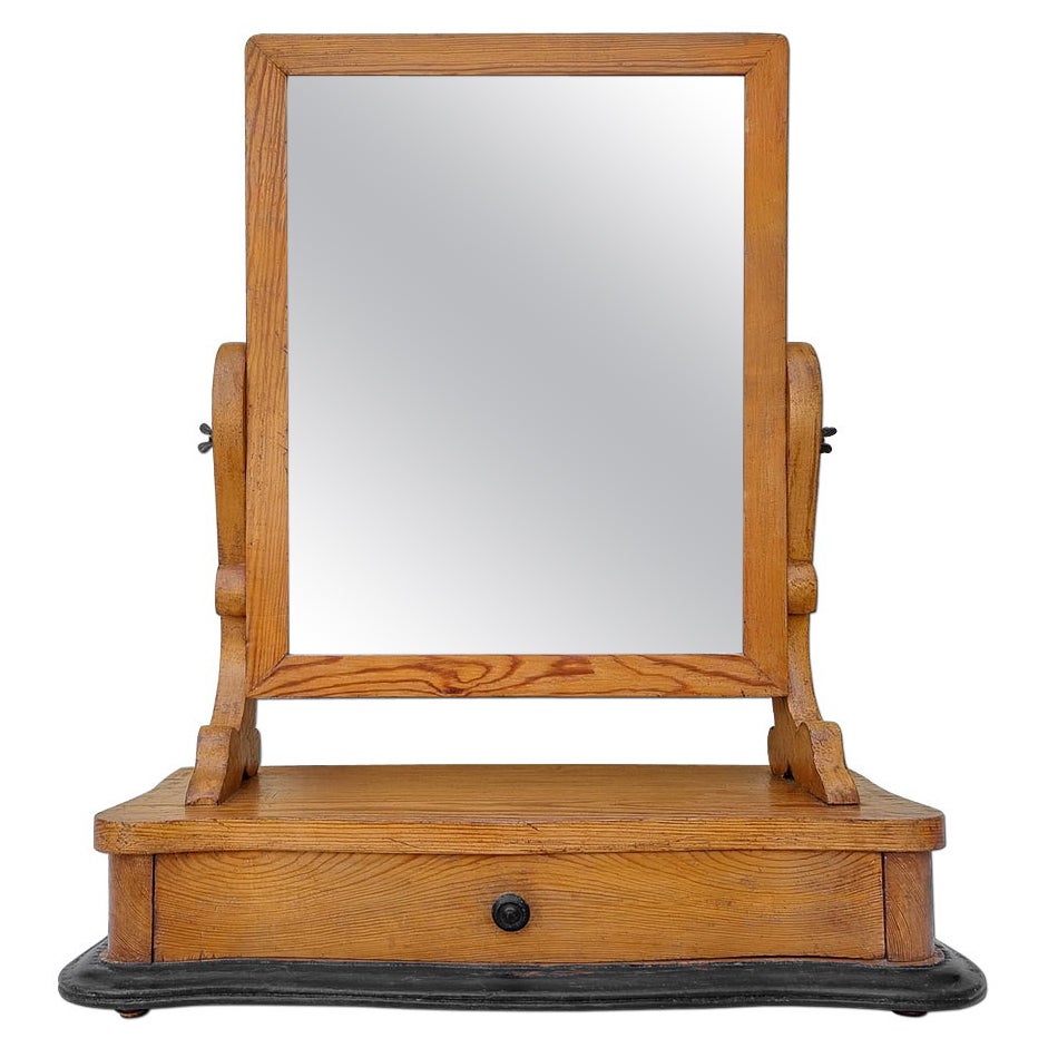 Grande specchio da tavolo francese del periodo Napoleone III con cassetto, 1880 circa