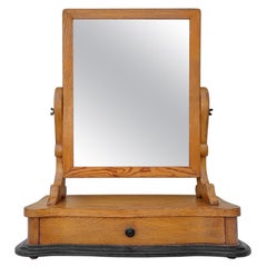 Gran espejo de mesa francés de época Napoleón III con cajón, hacia 1880