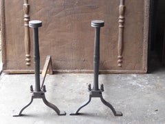 Large French Napoleon III Style Andirons or Firedogs