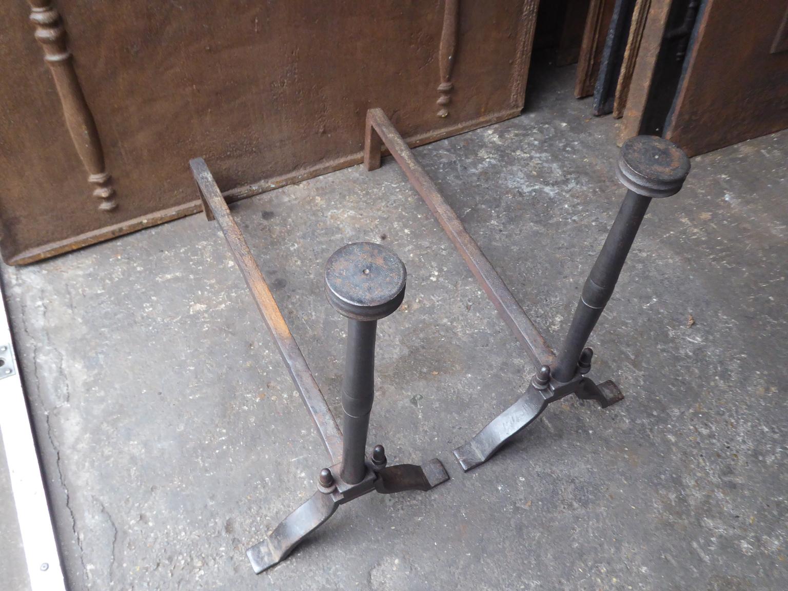 Large French Napoleon III Style Andirons or Firedogs In Good Condition For Sale In Amerongen, NL