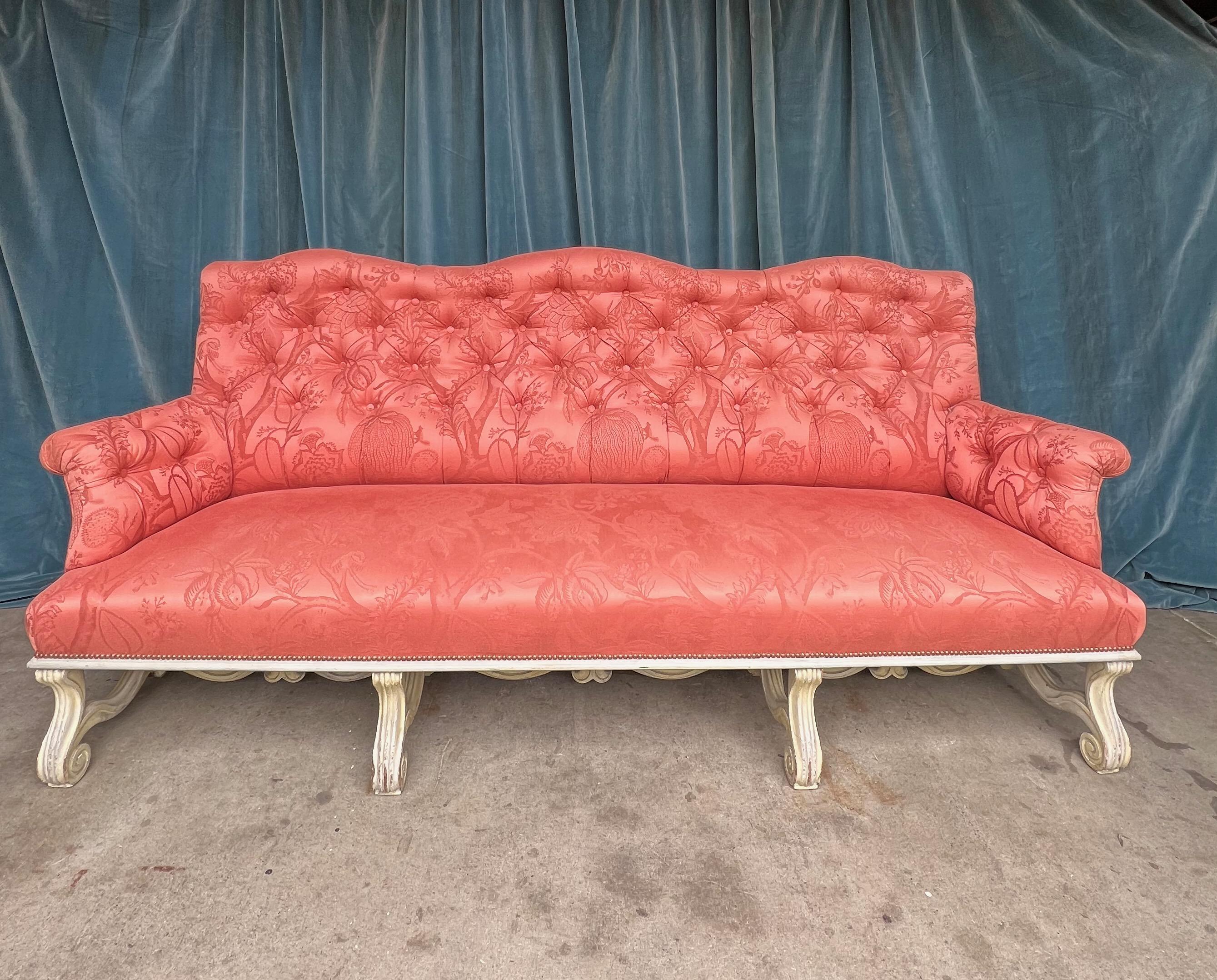 Large French Neo-Baroque Style Sofa In Good Condition For Sale In Buchanan, NY