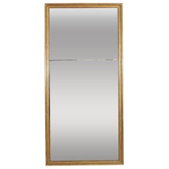Large French Neoclassic Giltwood and Gilt Gesso Mirror, Original Two-Piece Glass