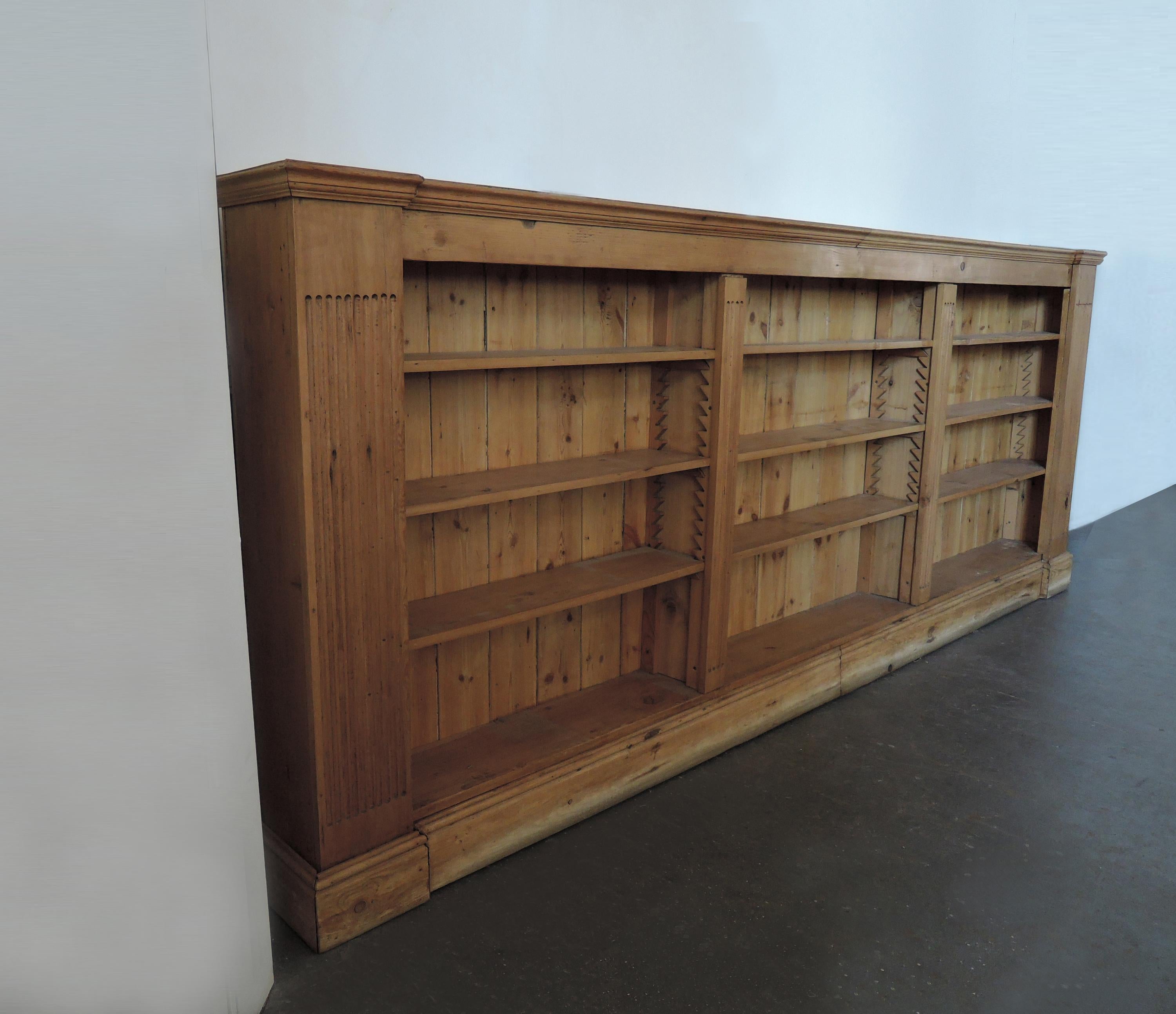 Large French Neoclassical Pine Bookcase For Sale 1
