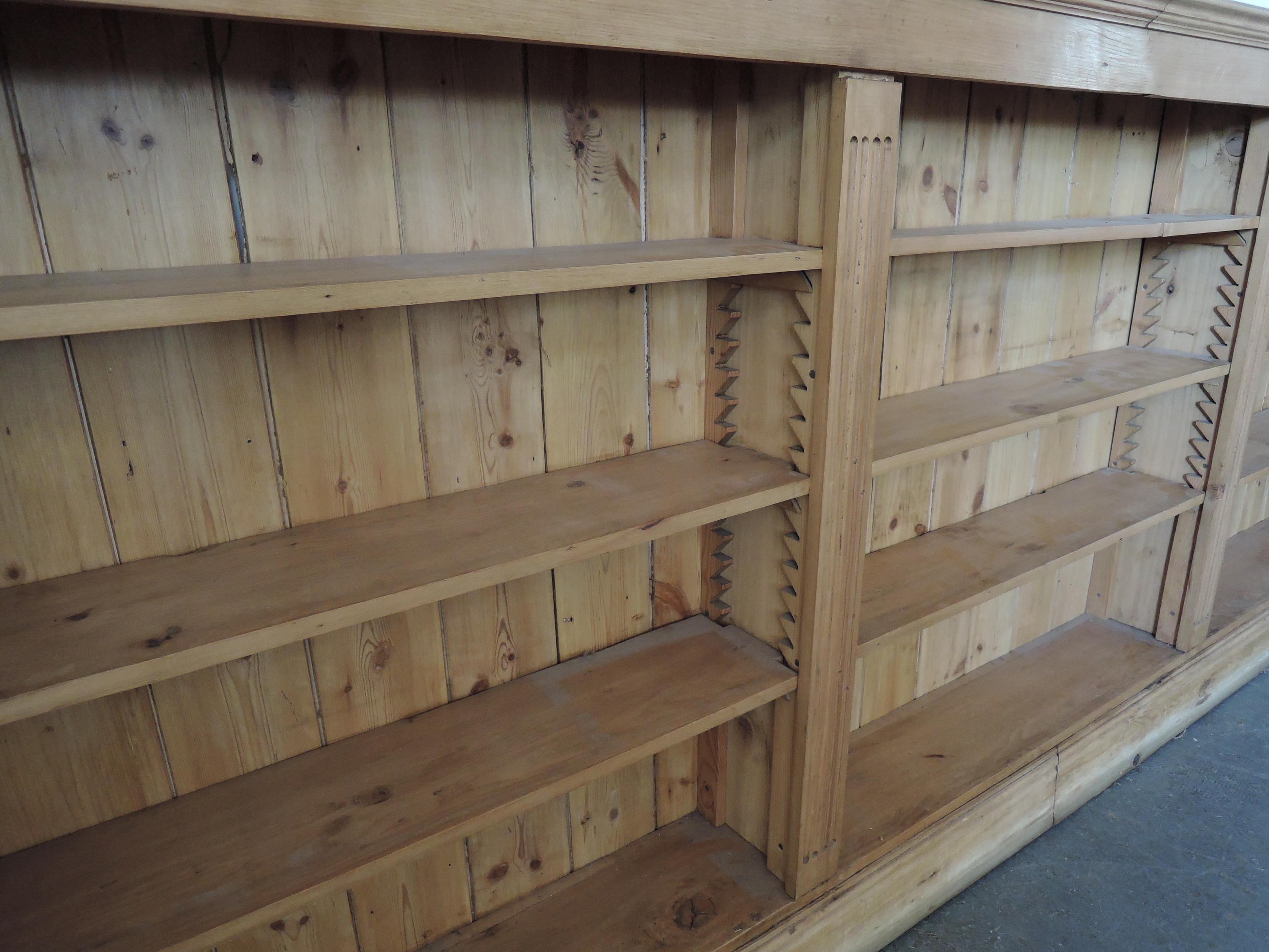 Large French Neoclassical Pine Bookcase For Sale 2