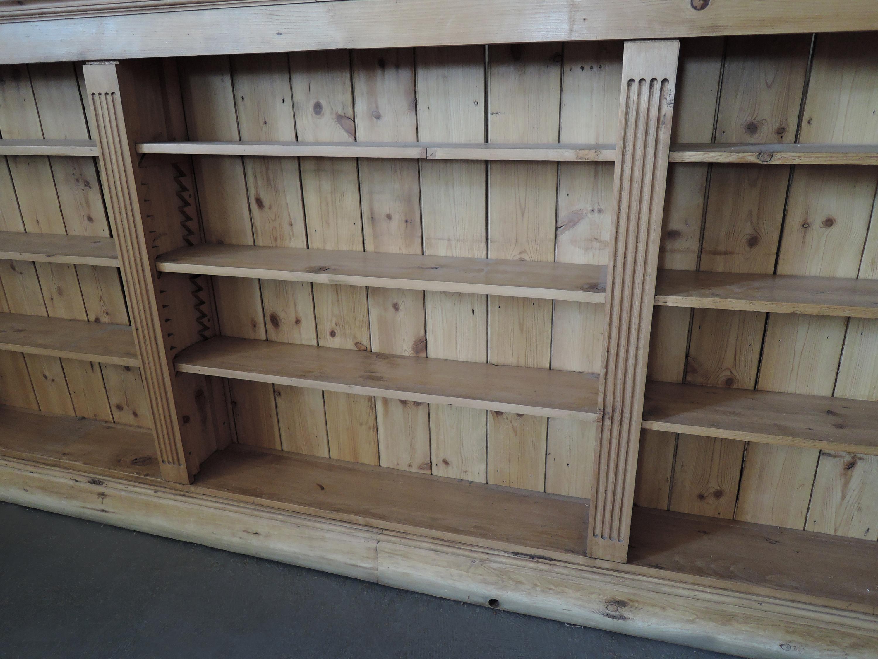 Large French Neoclassical Pine Bookcase For Sale 3