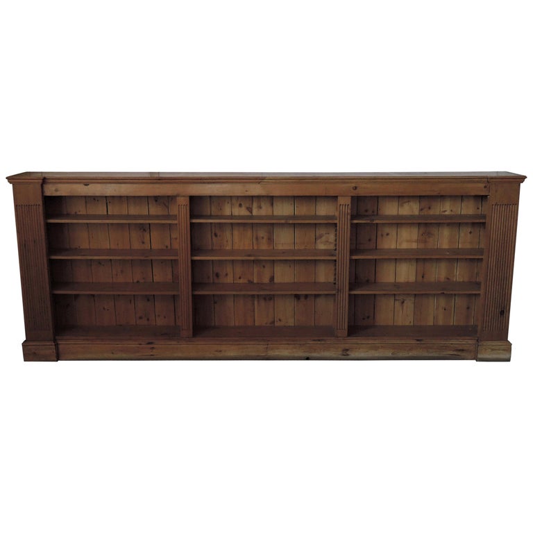 Large French Neoclassical Pine Bookcase For Sale At 1stdibs