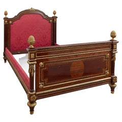 Large French Neoclassical Style Gilt Bronze Mounted Bed