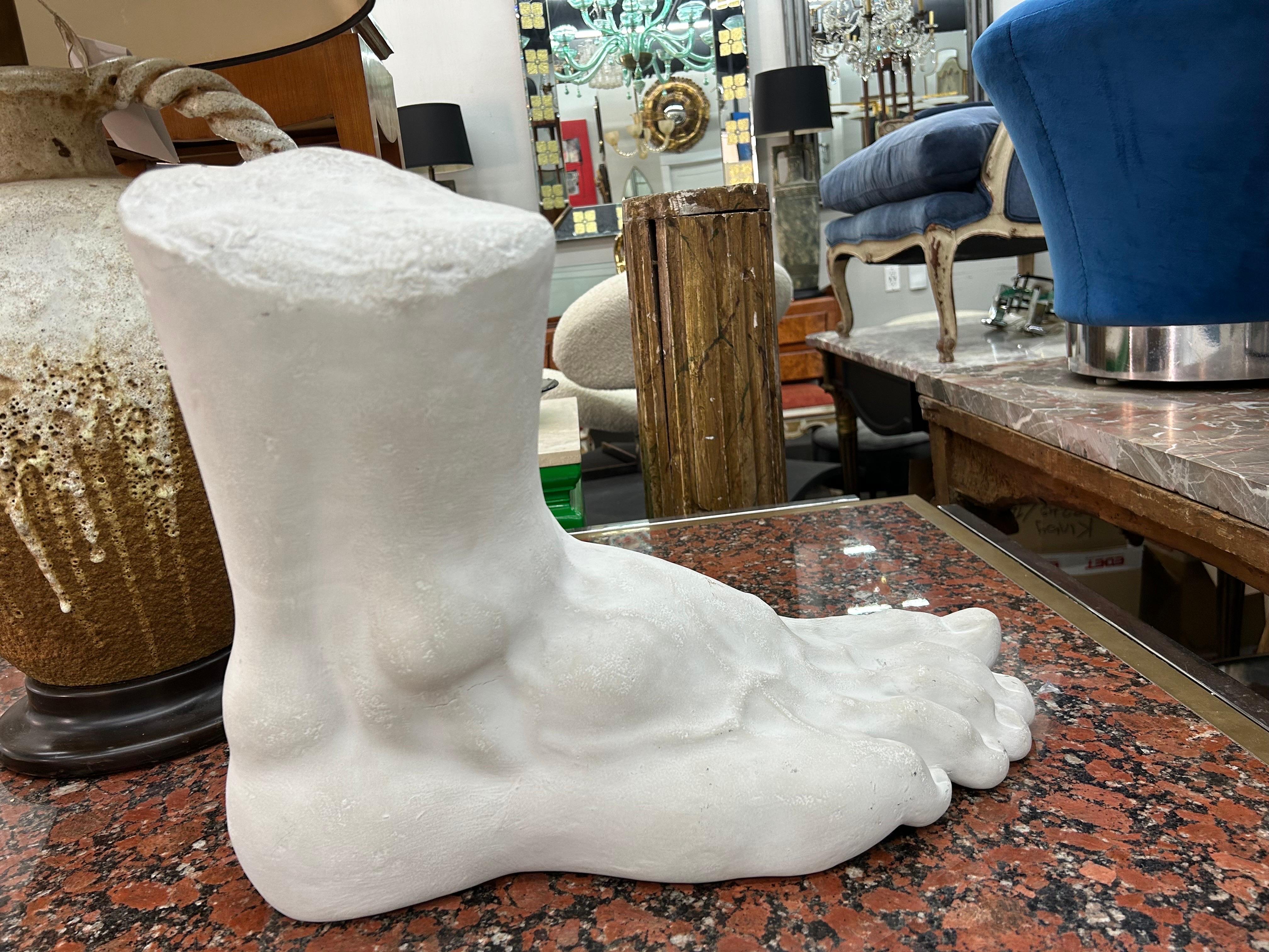 Large French Neoclassical Style Plaster Foot Sculpture For Sale 4