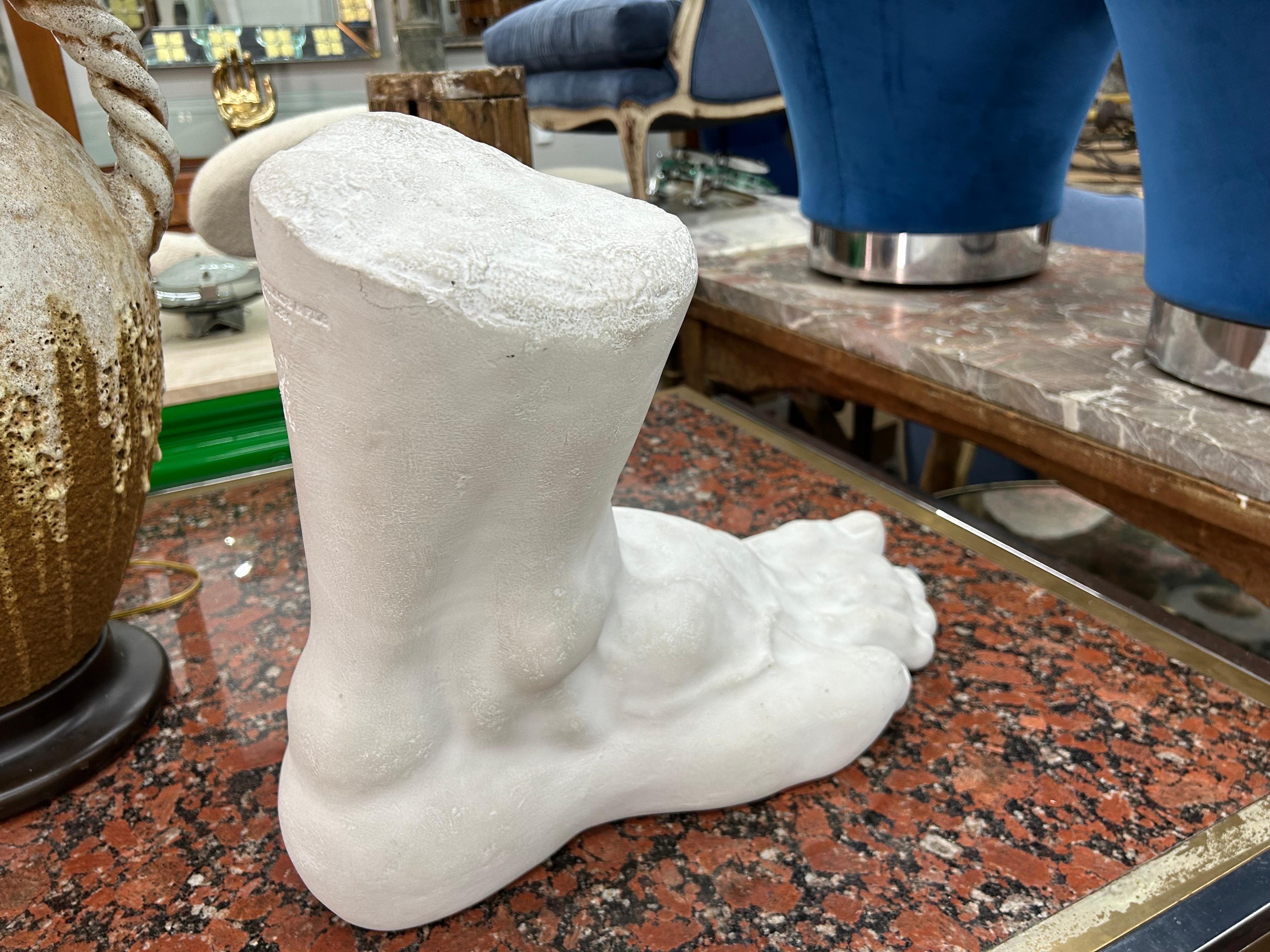 Large French Neoclassical Style Plaster Foot Sculpture For Sale 5
