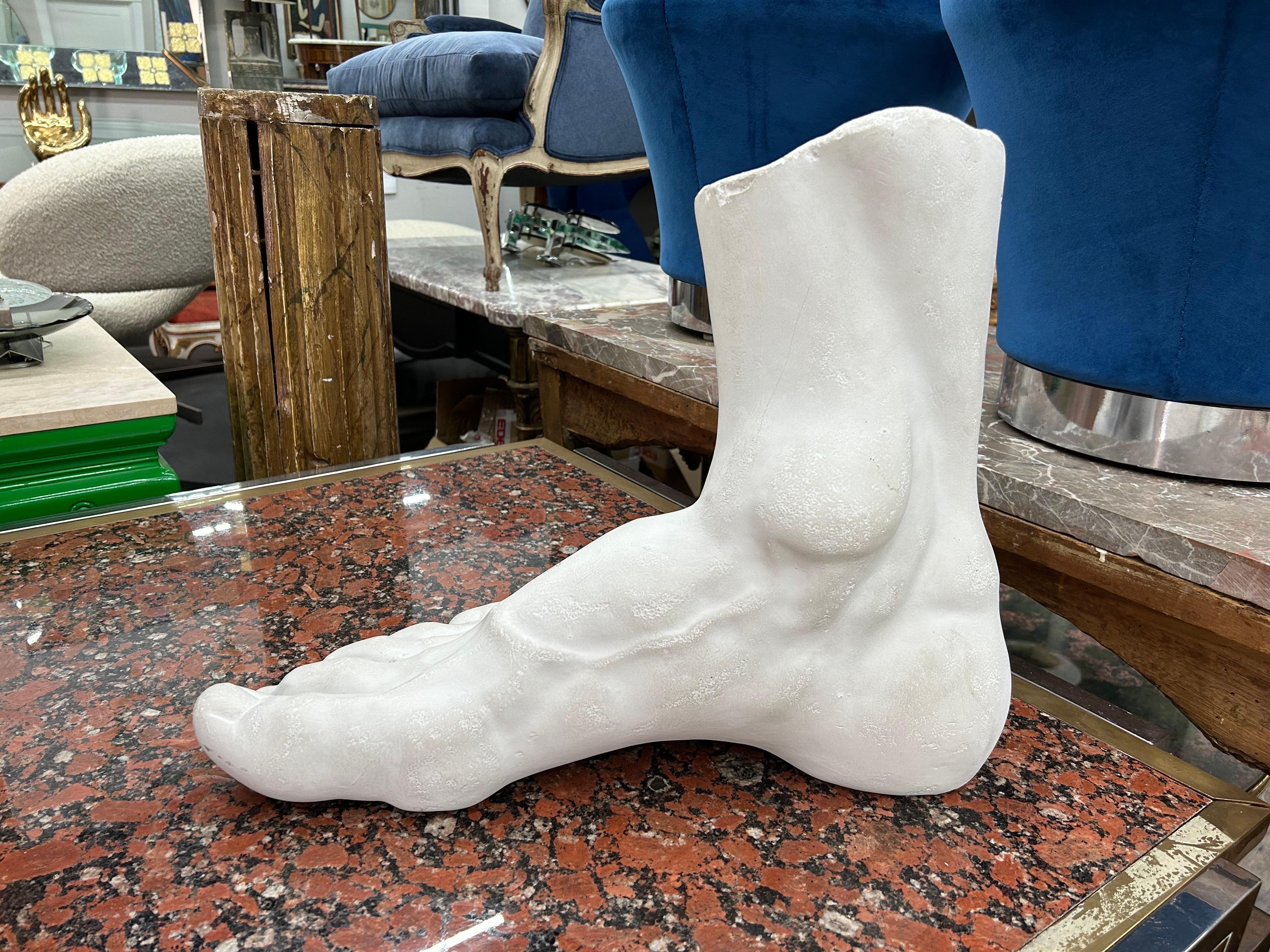 Large French Neoclassical Style Plaster Foot Sculpture In Good Condition For Sale In Houston, TX