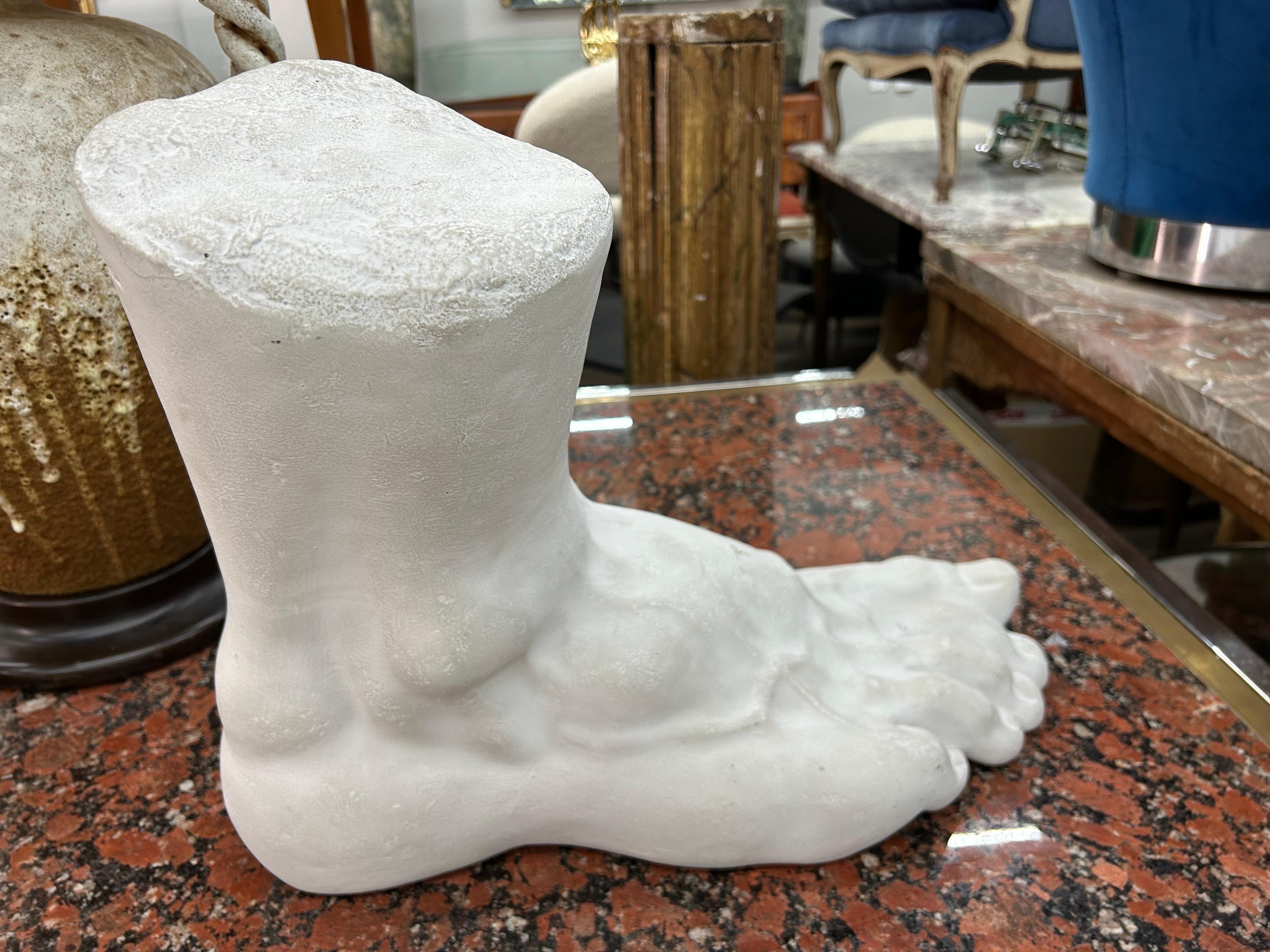 Large French Neoclassical Style Plaster Foot Sculpture For Sale 3