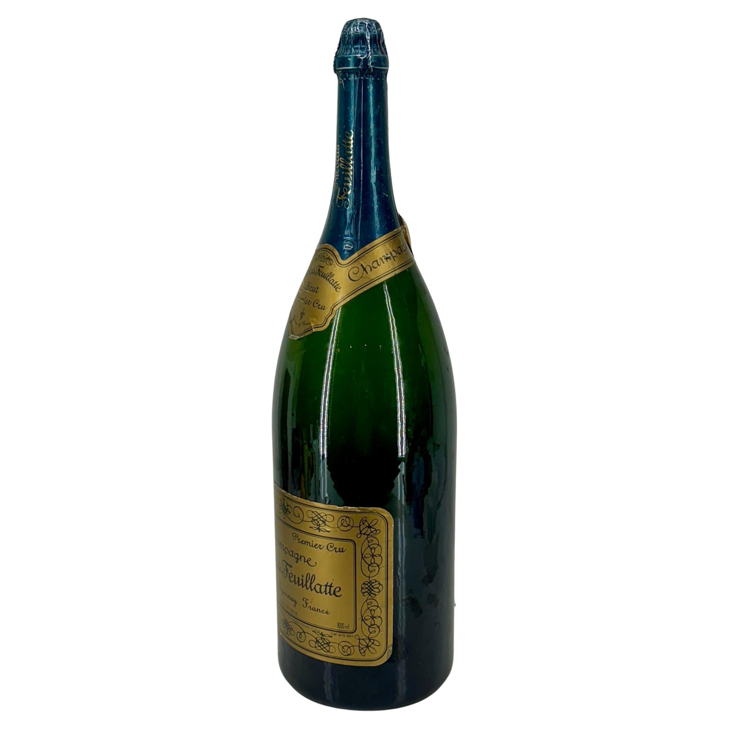 Hollywood Regency Large French Nicolas Feuillatte Magnum Champagne Bottle  For Sale