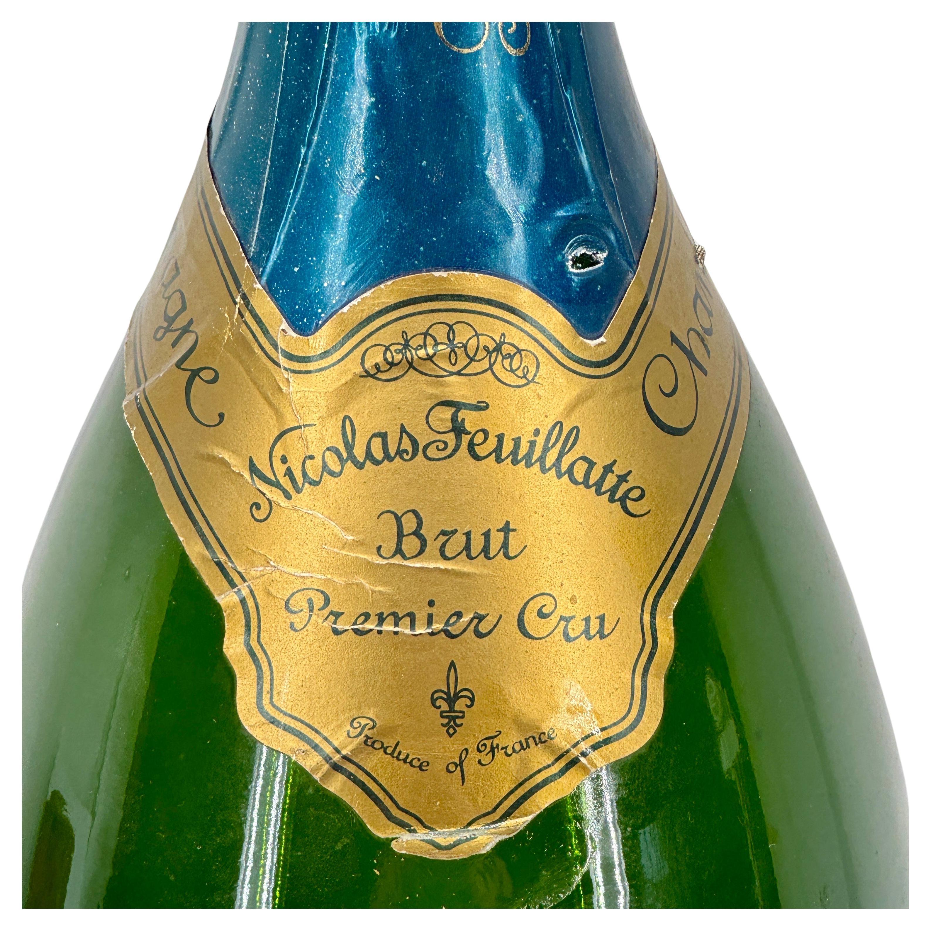 Large French Nicolas Feuillatte Magnum Champagne Bottle  In Good Condition For Sale In Haddonfield, NJ