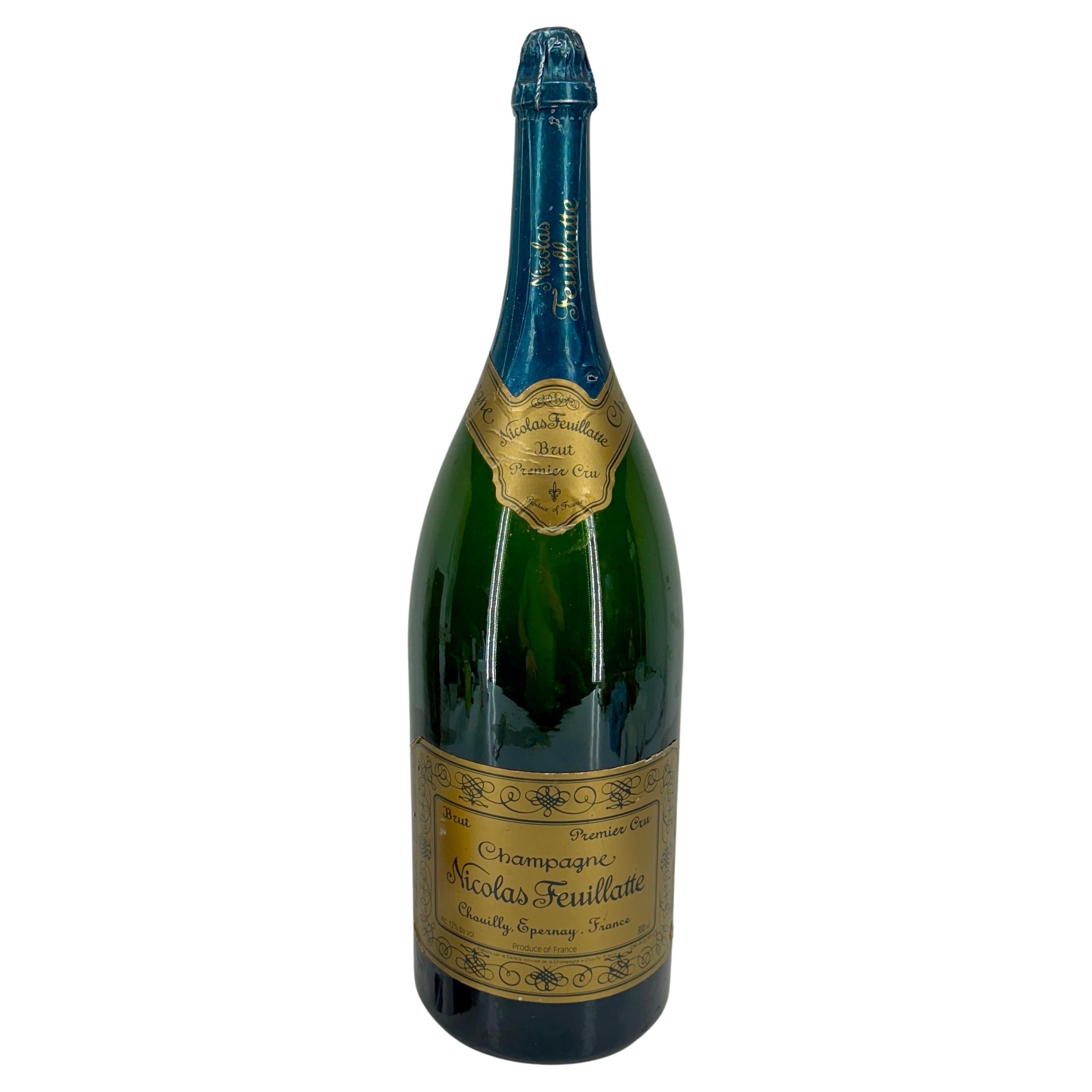 Large French Nicolas Feuillatte Magnum Champagne Bottle  For Sale