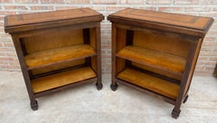 Large French Nightstands in Walnut, 1940, Set of 2