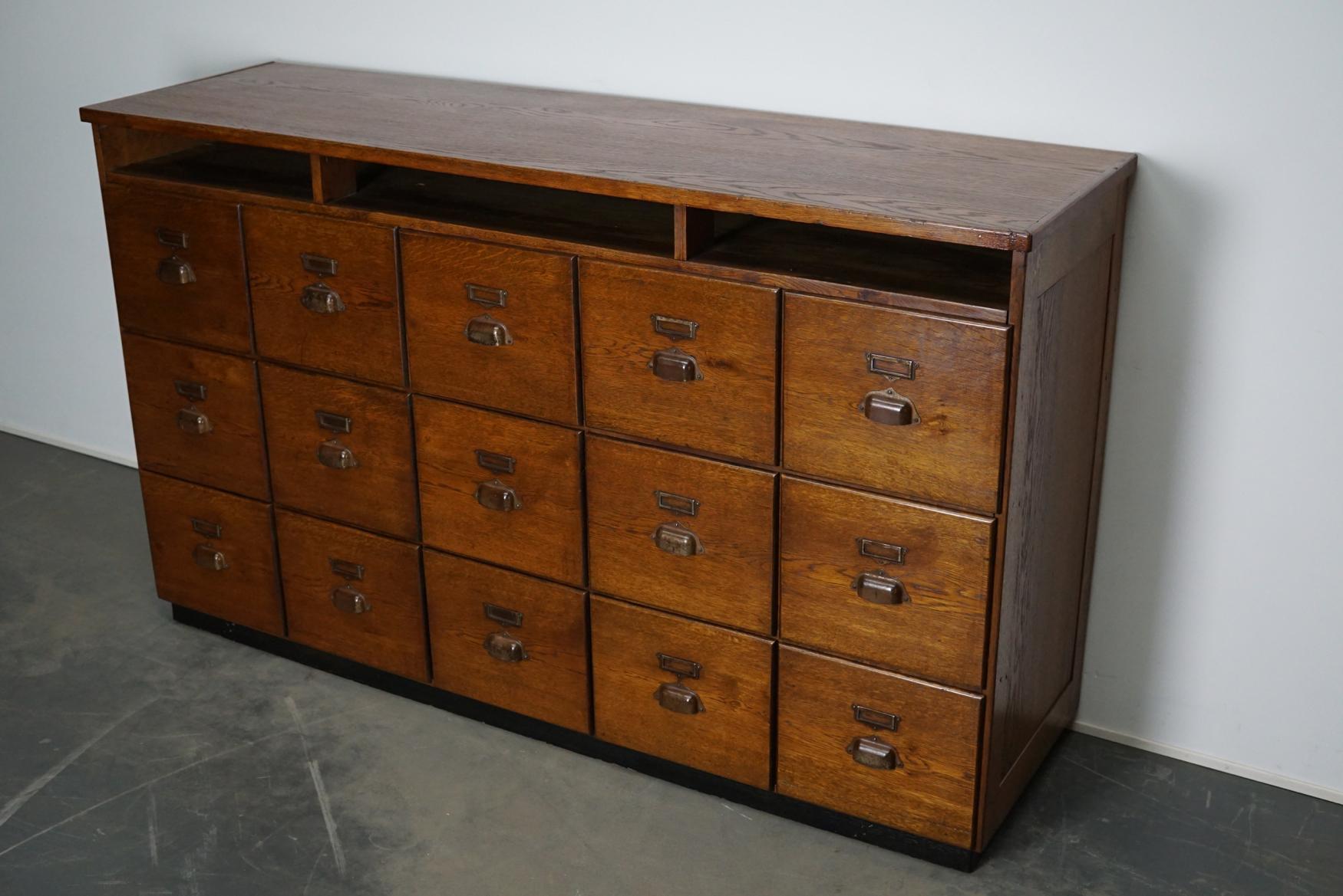 Large French Oak Apothecary Cabinet, 1930s 7
