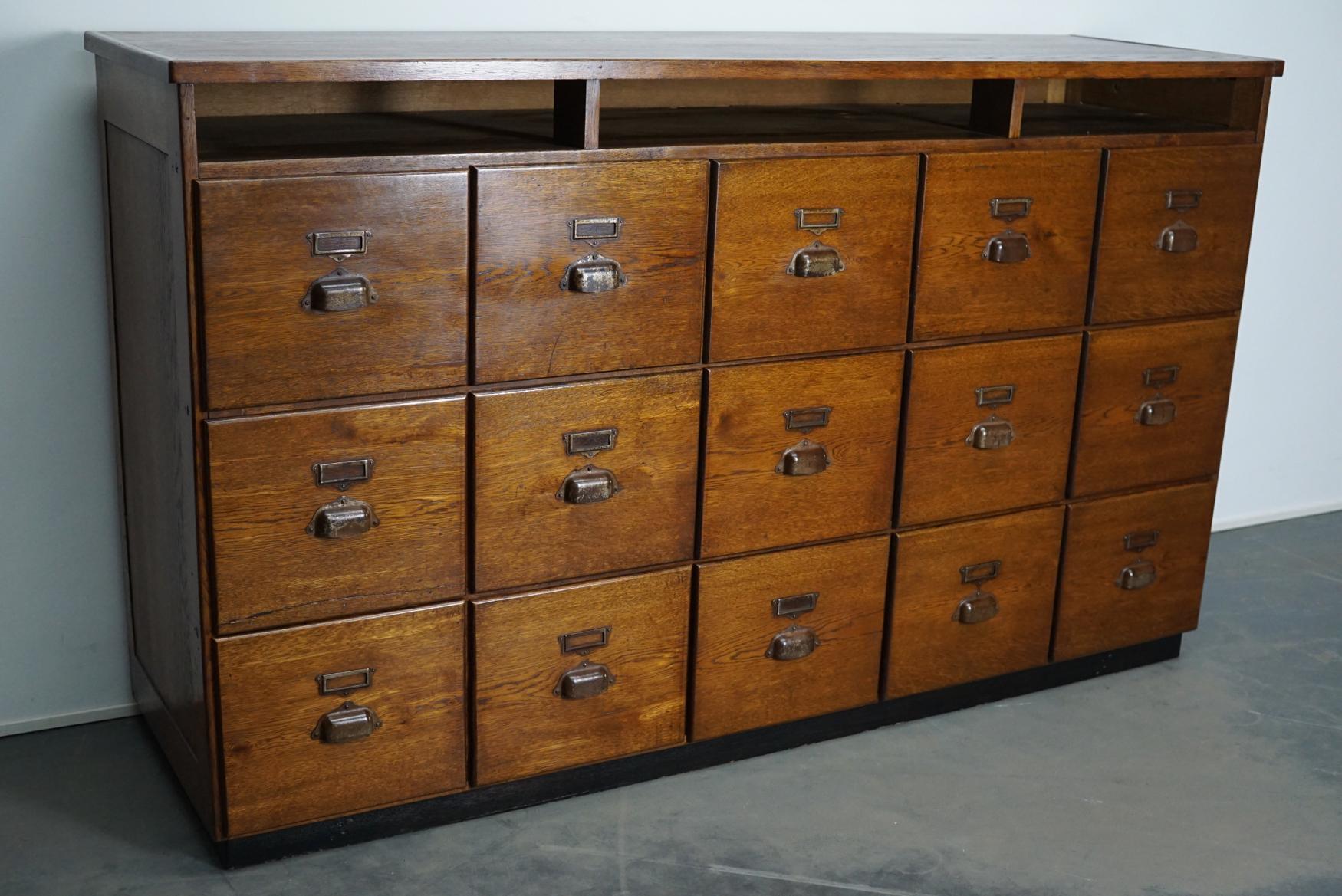 Large French Oak Apothecary Cabinet, 1930s 1