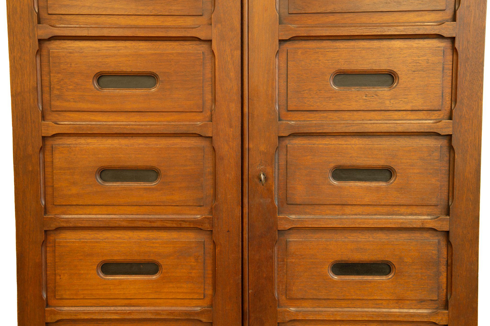 Large French Oak Apothecary Cabinet / Filing Cabinet, 1930s In Good Condition For Sale In Belfast, GB