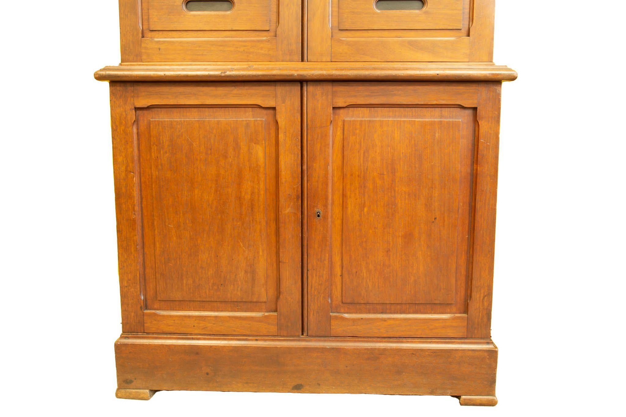 20th Century Large French Oak Apothecary Cabinet / Filing Cabinet, 1930s For Sale