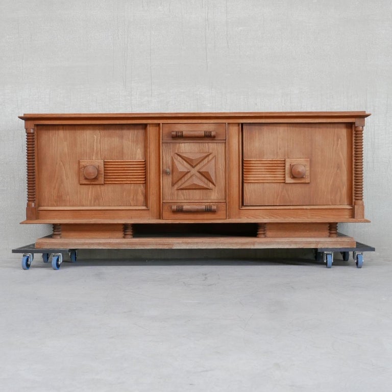 Large French Oak Art Deco Sideboard Attr. to Dudouyt 6