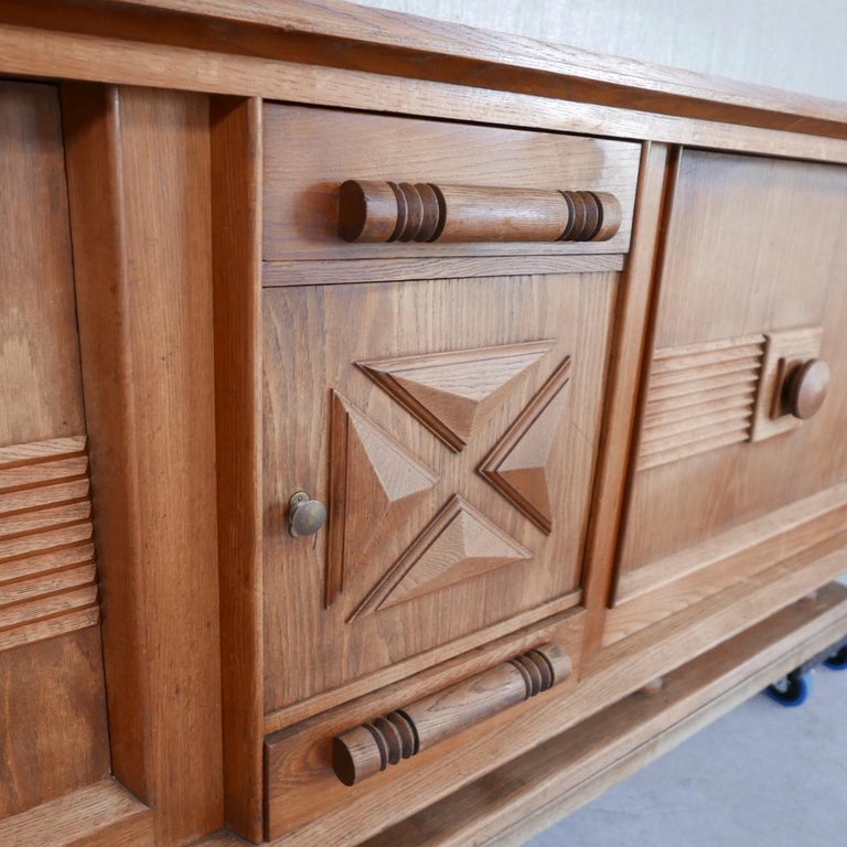 Large French Oak Art Deco Sideboard Attr. to Dudouyt 2