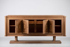 Large French Oak Art Deco Sideboard, France