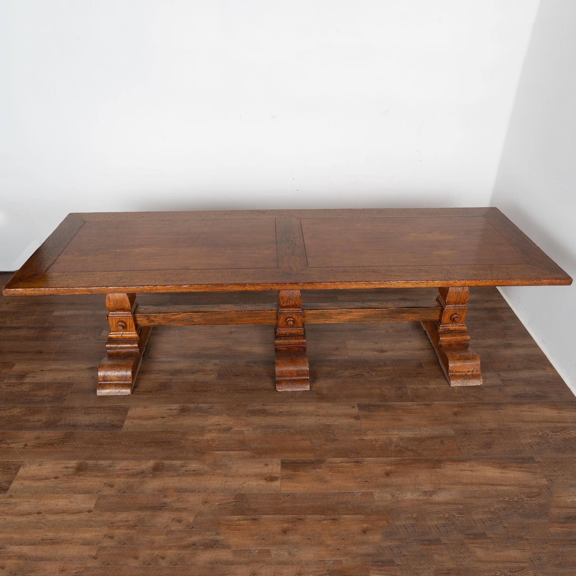 20th Century Large French Oak Dining Table circa 1920-40 For Sale