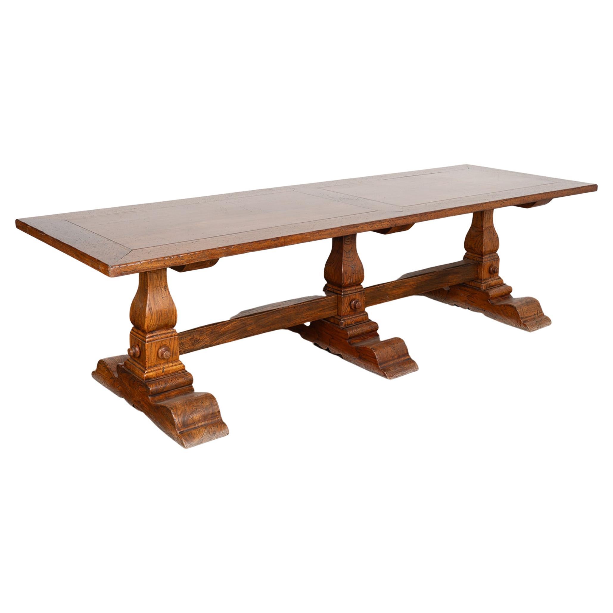 Large French Oak Dining Table circa 1920-40 For Sale