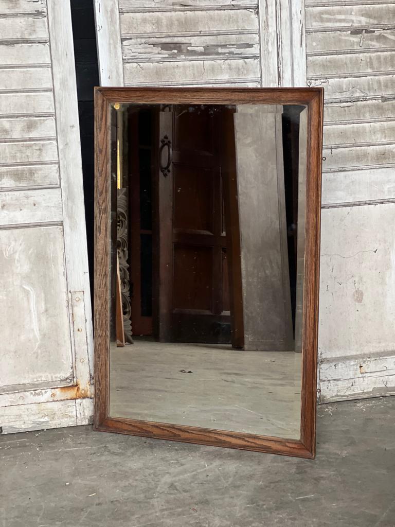 Large French Oak Frame 19th Century Wall Mirror In Good Condition For Sale In Seaford, GB