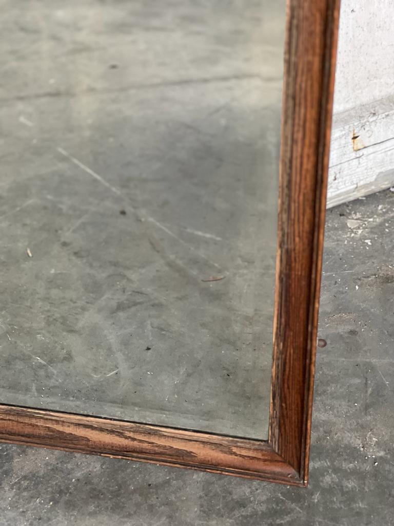 Large French Oak Frame 19th Century Wall Mirror For Sale 1